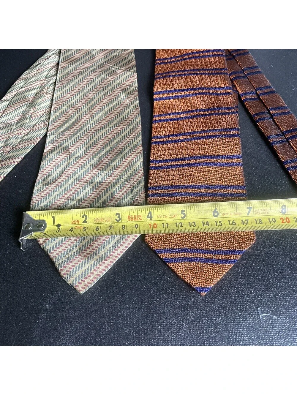 2 Vintage Men’s Neck Ties Orange & Tan 2pc Brooks Brothers 1990s Necktie